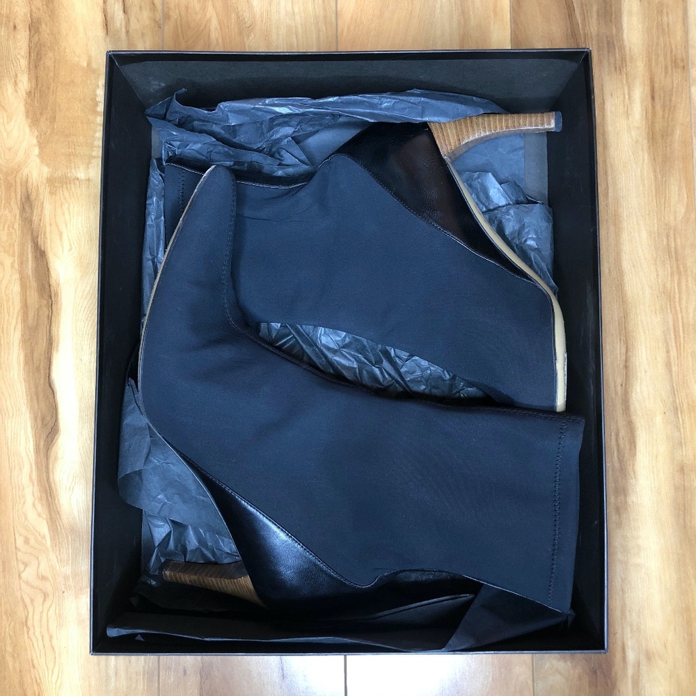 Gucci Slick Black Boot, 'Stivaletto Tessuto Moirlana'